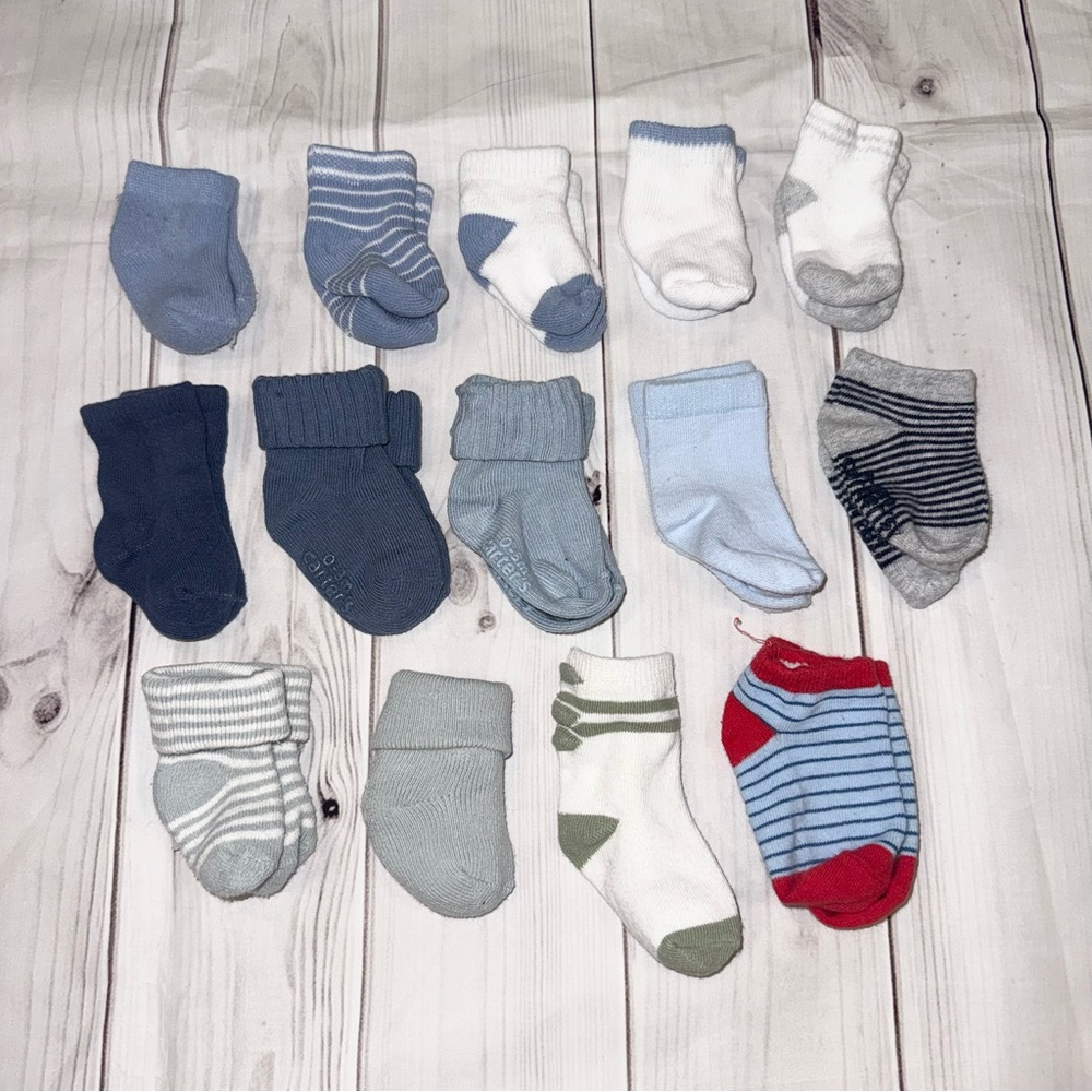 Bundle of Baby Boy Socks - Size 0-3 Months